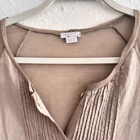 Transit Par-Such Taupe Viscose Knit Dress Made in Italy size 3 Medium - Picture 2 of 5